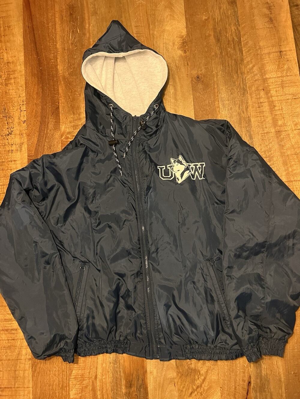 Vintage Washington Huskies MV Sport Reversible Jacket Mens Large Navy Grey Y2K